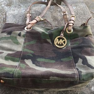 Michael Kors camo canvas purse